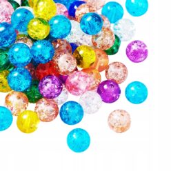 KORALIKI CRACKLE SZKŁO MIX KOLORÓW 8mm 120szt KOLOROWE KULKI DO BRANSOLETEK