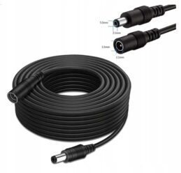 PRZEDŁUŻACZ 5m ZASILANIA KABEL ZASILAJĄCY DO KAMER I LAMP PRZEWÓD DC 5,5mm