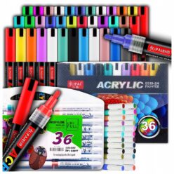 MARKERY AKRYLOWE ZESTAW 72 SZT Pisaki Flamastry Mazaki SUPER COMBO 2mm 4mm