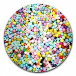 KORALIKI AKRYLOWE MIX RÓŻNE WZORY 300szt/60g JAKOŚĆ
