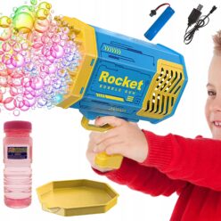 MASZYNKA DO BANIEK PISTOLET AKUMULATOR LED 3W1 DUŻY ZESTAW BAŃKI MYDLANE