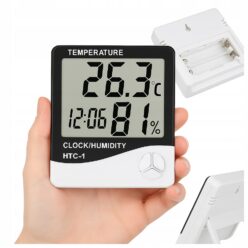 Termometr Elektroniczny Higrometr Zegar Cyfrowy LCD Zegarek Budzik