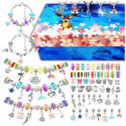 Zestaw do robienia BIŻUTERII BRANSOLETEK Koraliki CHARMSY ZAWIESZKI DIY