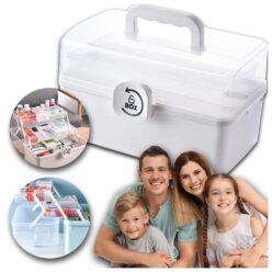 XXL Duży Rozkładany Organizer Pojemnik Skrzynka Na Leki Tabletki 34x21x19cm