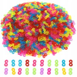 KLIPSY ZAPIĘCIA DO GUMEK NA BRANSOLETKI XXL 300 KOLOROWE KLIPSY ZAPIĘCIA