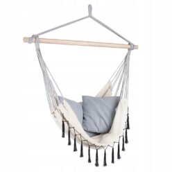 KRZESŁO BRAZYLIJSKIE OGRODOWE Z PODUSZKAMI FOTEL BRAZYLIJSKI HAMAK BOHO XL
