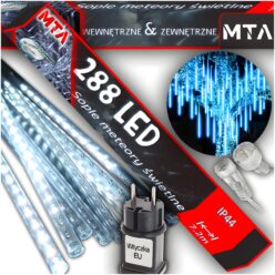 SOPLE METEORY BIAŁE MOŻLIWOŚĆ ŁĄCZENIA LED LAMPKI PADAJĄCY ŚNIEG 50 KURTYNA