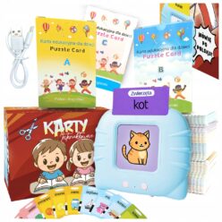 Czytnik kart do nauki angielskiego Niebieski dla dzieci 1020 + słówek