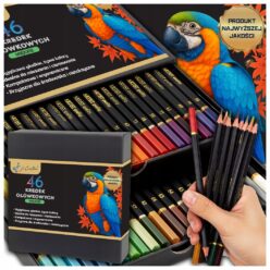 KREDKI OŁÓWKOWE PROFESJONALNE MIĘKKIE ZESTAW DO RYSOWANIA KREDEK 46 KOL