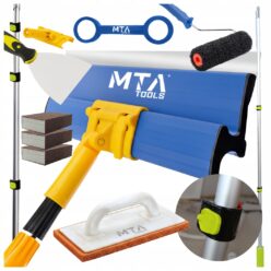 ZESTAW DO GŁADZI SZPACHLA 60CM KIJ 2M WYMIENNE NIERDZEWNE OSTRZE WAŁEK PADY