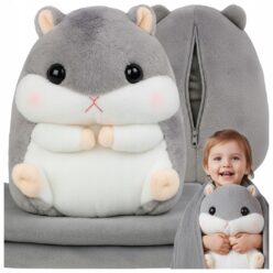 Koc Chomik Pluszak z Kocem 3w1 PRZYTULANKA MASKOTKA DUŻY DZIECI PODRÓŻNY