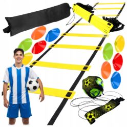 PROFESJONALNY ZESTAW PIŁKARSKI DRABINKA TRENINGOWA KOORDYNACYJNA + PACHOŁKI