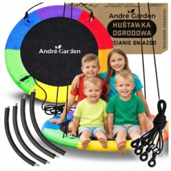 HUŚTAWKA OGRODOWA WISZĄCA DLA DZIECI BOCIANIE GNIAZDO WYTRZYMAŁA XXL 120CM