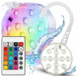 LAMPKA WODOODPORNA NA BATERIE DO BASENU JACUZZI OGRODU 3W1 Z HAKIEM PILOTEM