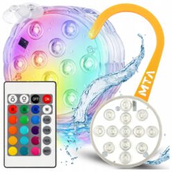 LAMPKA WODOODPORNA NA BATERIE DO BASENU JACUZZI OGRODU 3W1 Z HAKIEM PILOTEM