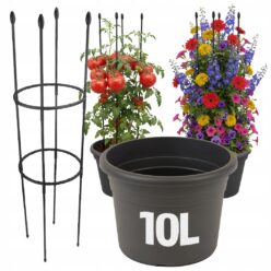 DONICZKA STELAŻ DO UPRAWY POMIDORÓW WARZYW OSŁONKA STAL OKRĄGŁA WKŁAD 10L