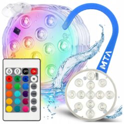 LAMPKA WODOODPORNA NA BATERIE DO BASENU JACUZZI OGRODU 3W1 Z HAKIEM PILOTEM