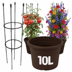 DONICZKA STELAŻ DO UPRAWY POMIDORÓW WARZYW OSŁONKA STAL OKRĄGŁA WKŁAD 10L