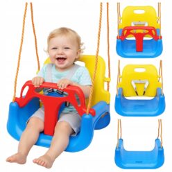 OGRODOWA HUŚTAWKA DLA DZIECI BEZPIECZNA NA LINACH DO DOMU OGRODU MOCNA 3w1