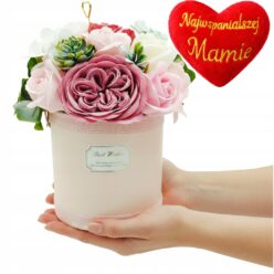 RÓŻE MYDLANE FLOWERBOX KWIATY DZIEŃ MAMY MATKI BUKIET KWIATÓW MYDLANYCH PL