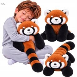 MASKOTKA OBCIĄŻENIOWA duża panda czerwona 70 cm 1 kg miś z ciężkimi łapkami