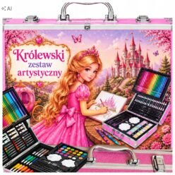 ZESTAW PLASTYCZNY kreatywny dla dzieci Księżniczka 145 elementów w walizce