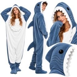 Bluza z kapturem koc rekin kocobluza duża gruba ciepła na zimę kostium XL